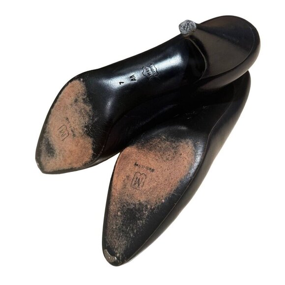 Womens Bruno Magli Italy Leather Navy Blue Shoes / Heels Size: 7 N - Picture 3 of 3